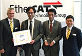 From left: Martin Rostan (executive director ETG), Takeshi Marui, (president Suruga Seiki), Naohito Fukazawa, (general manager Suruga Seiki) and Masanori Obata (ETG Japan office). 